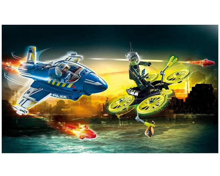 Playmobil City Action Καταδίωξη Drone Από Αστυνομικό Τζετ 70780