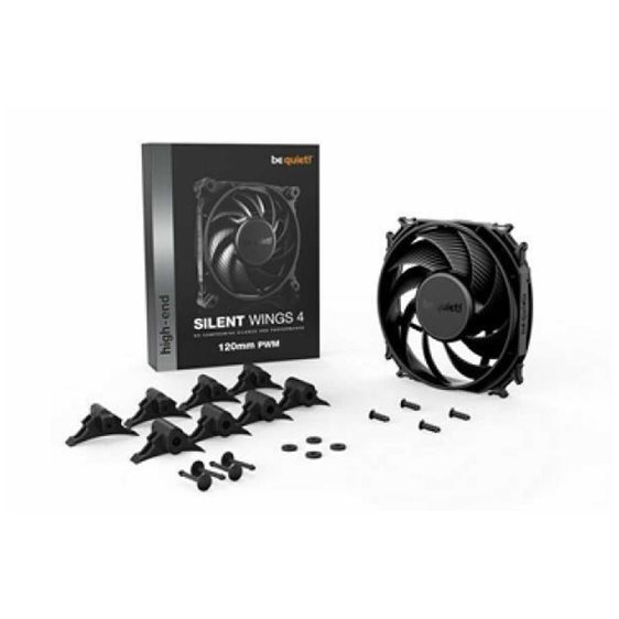 BEQUIET FAN SILENT WINGS 4 120MM PWM BL093, 1600RPM, 48,7CFM/82,74M3/H, 18,9 dB, Lifespan 300000h, BLACK, 5YW.