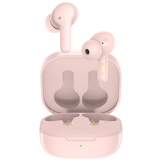 QCY T13 TWS Pink Dual Driver 4-Mic Noise Cancel. True Wireless Earbuds - Quick Charge 380mAh