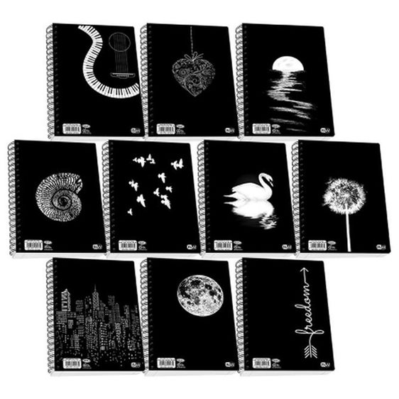 Τετράδιο Σπιράλ Skag Black & White 17x25 80γρ. 2θεμ.60φ.