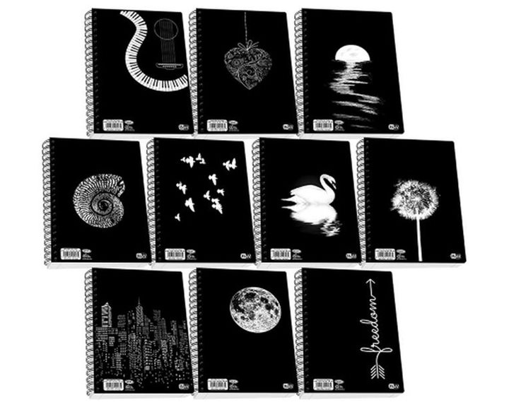 Τετράδιο Σπιράλ Skag Black & White 17x25 80γρ. 2θεμ.60φ.