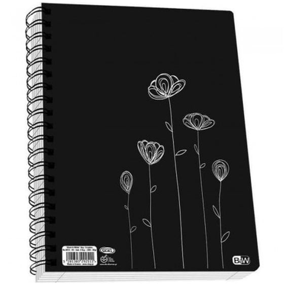 Τετράδιο Σπιράλ Skag Black & White Α4 80γρ 3Θεμ.90φ.