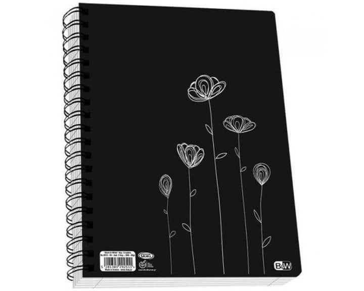 Τετράδιο Σπιράλ Skag Black & White Α4 80γρ 3Θεμ.90φ.