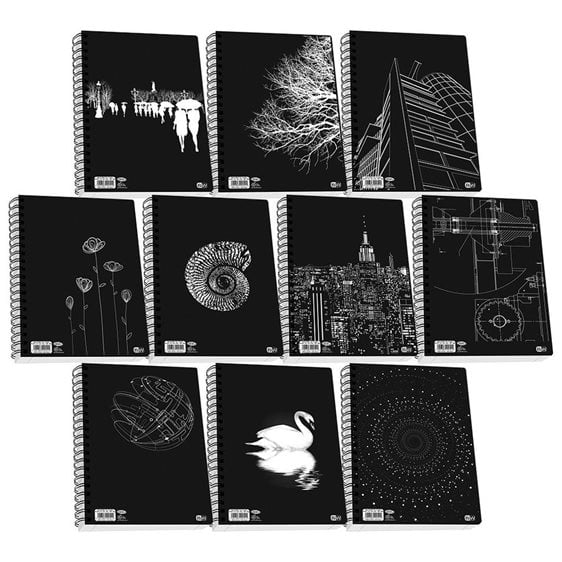 Τετράδιο Σπιράλ Skag Black & White Α4 80γρ 3Θεμ.90φ.