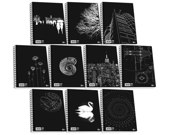 Τετράδιο Σπιράλ Skag Black & White Α4 80γρ 3Θεμ.90φ.