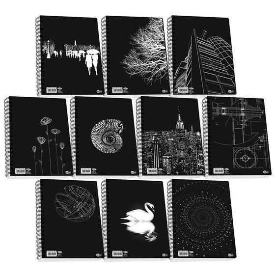 Τετράδιο Σπιράλ Skag Black & White Α4 80γρ. 2Θεμ. 60φ.