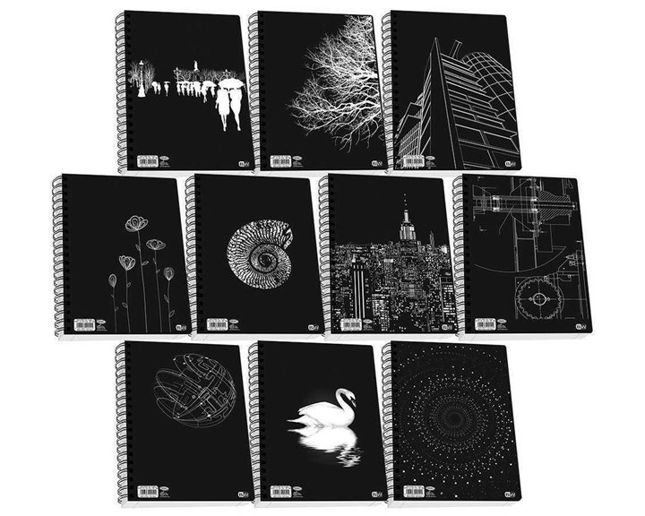 Τετράδιο Σπιράλ Skag Black & White Α4 80γρ. 2Θεμ. 60φ.