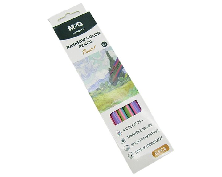 Ξυλομπογιά M&G 4χρώμη Pastel 6τμχ. AWPQ2121