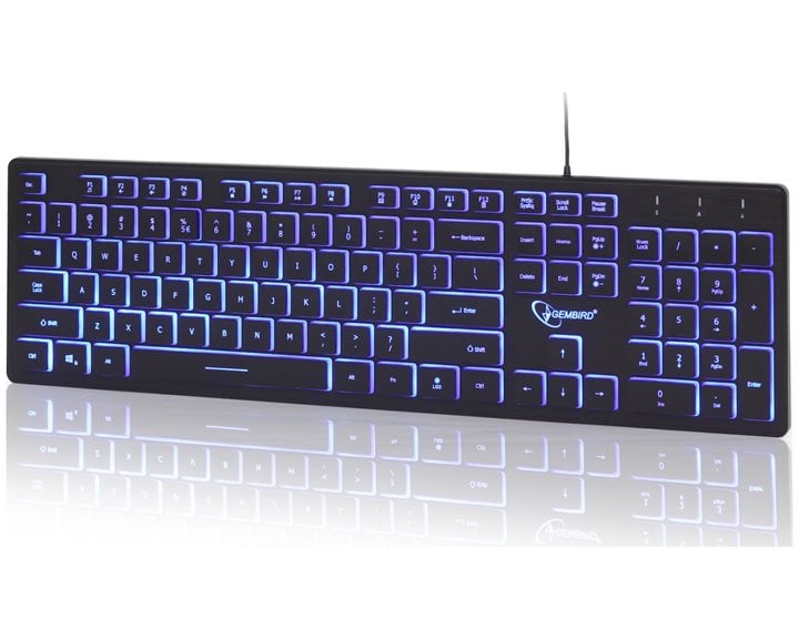 GEMBIRD 3-COLOR BACKLIGHT KEYBOARD BLACK