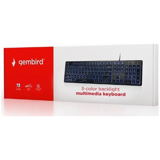 GEMBIRD 3-COLOR BACKLIGHT KEYBOARD BLACK