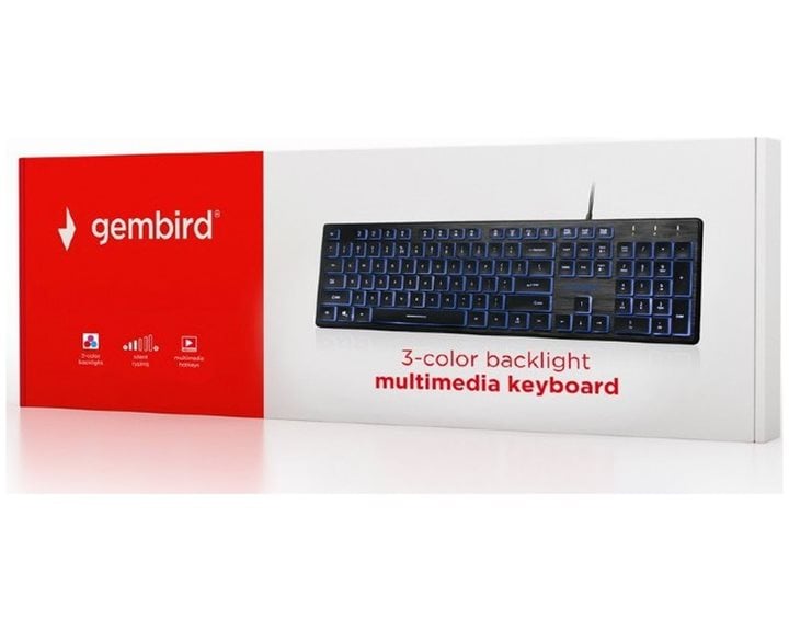 GEMBIRD 3-COLOR BACKLIGHT KEYBOARD BLACK