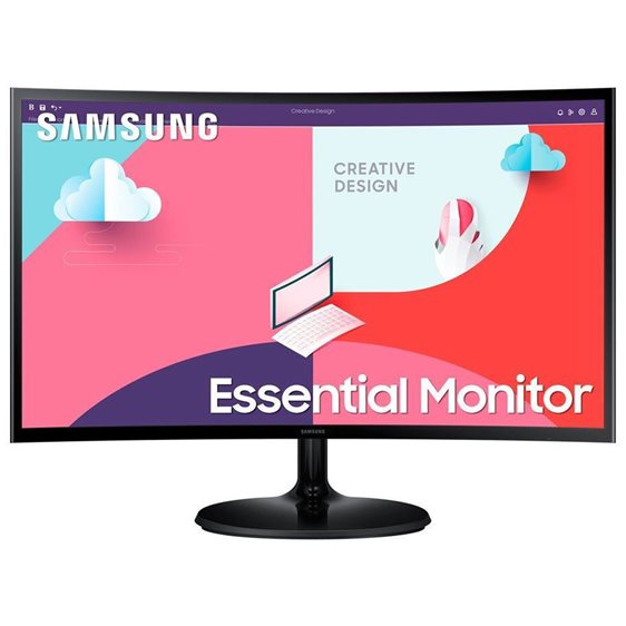 Samsung Monitor LS24C364EAUXEN, Curved, TFT, VA, 24'', 16:9, 250 Cd/M2, 3000:1, 4ms, 1920x1080, 75Hz, 1x D-Sub/1x HDMI V1.4/HP Out, Black, 2YW. LS24C364EAUXEN