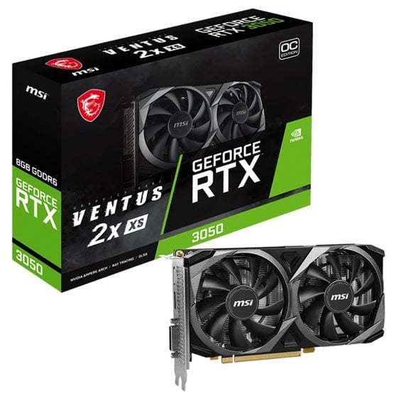 MSI VGA PCI-E NVIDIA GF RTX 3050 VENTUS 2X XS 8G OC, 8GB/128BIT, GDDR6, HDMI/DP/DL DVI-D, DUAL FAN, 2 SLOT FANSINK, 3YW.