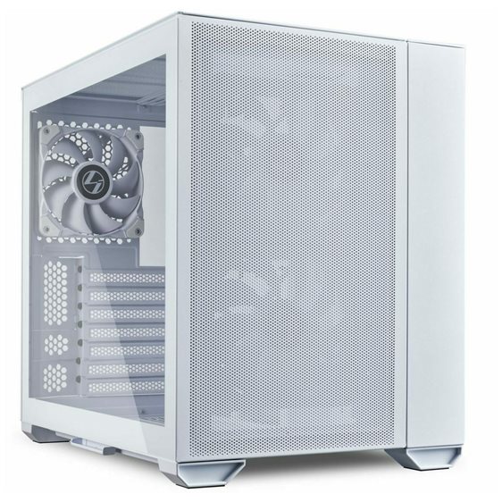 Lian Li O11 AIR MINI White PC Case ATX / M-ATX with 3 standard Fans (front 120mmx2, rear 120mmx1) Me