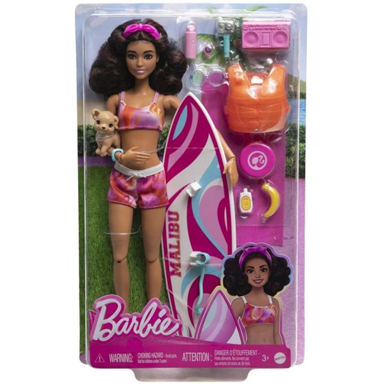 Mattel Barbie Beach Με Σανίδα Σερφ HPL69