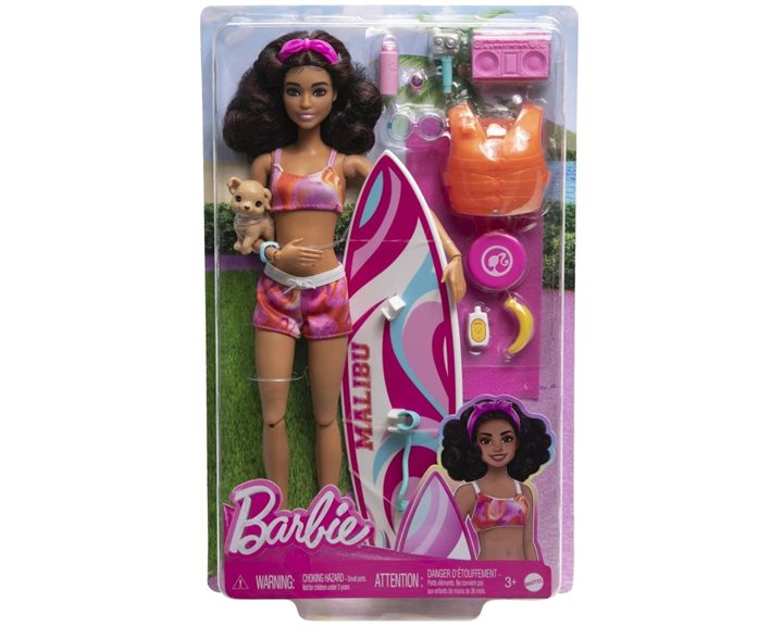 Mattel Barbie Beach Με Σανίδα Σερφ HPL69