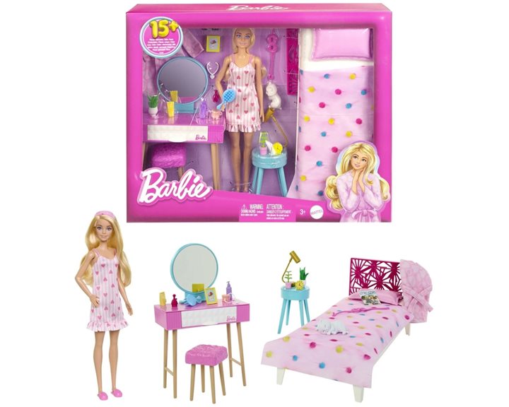 Mattel Barbie Υπνοδωμάτιο Με Κούκλα HPT55