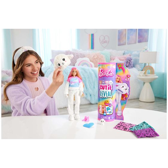 Mattel Barbie Cutie Reveal - Προβατάκι Βελούδινη Στολή, 10 Εκπλήξεις HKR03