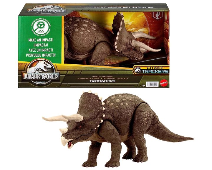 Mattel Jurassic World Habitat Defender Τρικεράτωψ Απο Ανακυκλωμένο Πλαστικό HPP88