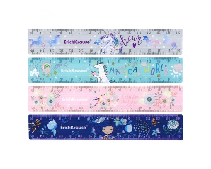 Χάρακας ErichKrause 15cm με Σχέδια Κορίτσι 55980