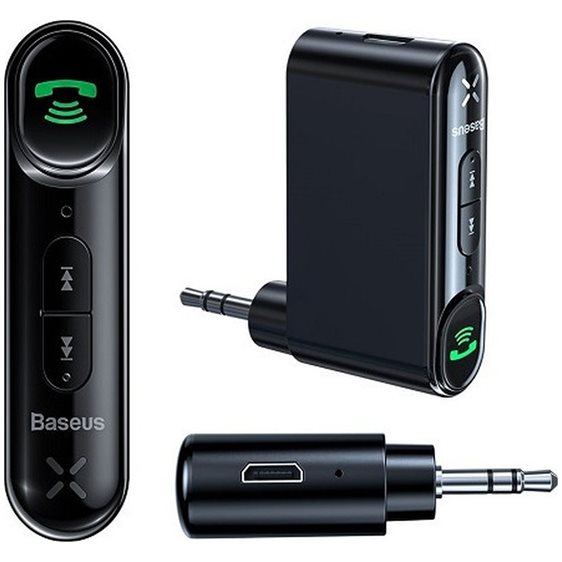 Baseus Qiyin AUX Car Bluetooth Receiver Black (WXQY010001) (BASWXQY010001)