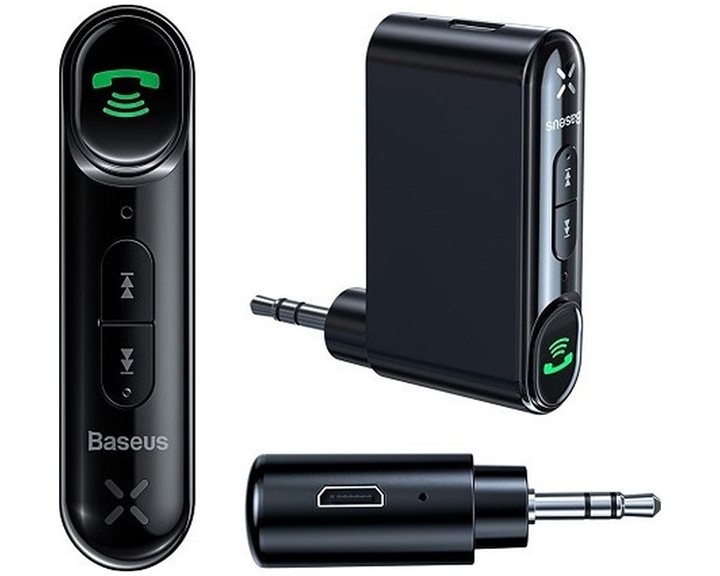Baseus Qiyin AUX Car Bluetooth Receiver Black (WXQY010001) (BASWXQY010001)