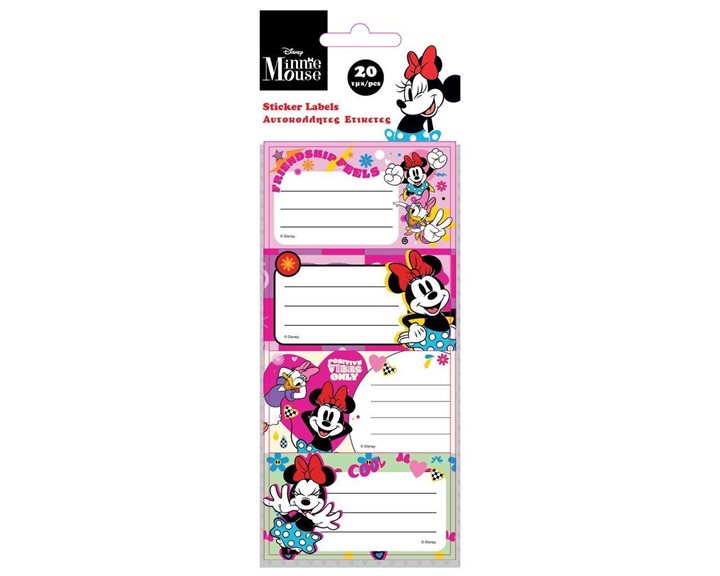 Αυτοκόλλητες ετικέτες  Minnie 20 τμχ 5φυλ