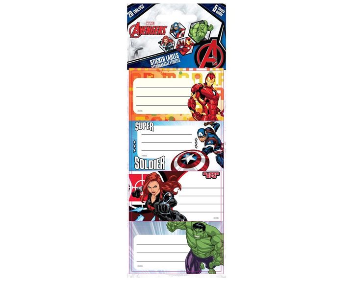 Αυτοκόλλητες ετικέτες  Avengers 20 τμχ 5φυλ
