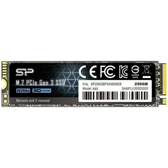 SILICON POWER SSD M.2 NVMe PCI-E 256GB ACE A60 SP256GBP34A60M28, M.2 2280, NVMe PCI-E GEN3x4, READ 2100MB/s, WRITE 1200MB/s, 5YW. SP256GBP34A60M28