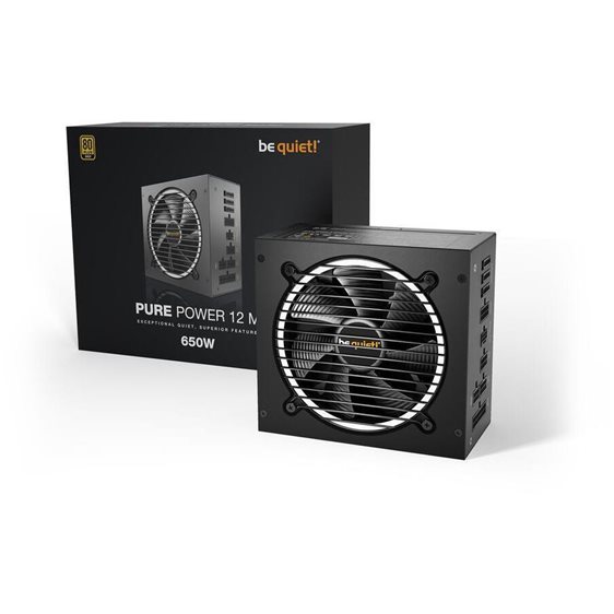 BeQuiet PSU Pure Power 12 M 650W BN342, Gold Certified, Modular Cables, Silent Optimized 12cm Fan, 10YW. BN342