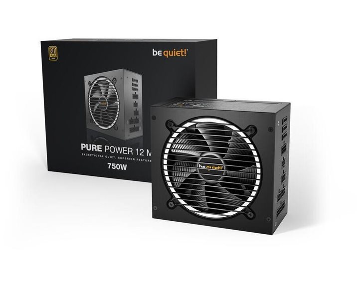 BeQuiet PSU Pure Power 12 M 750W BN343, Gold Certified, Modular Cables, Silent Optimized 12cm Fan, 10YW. BN343