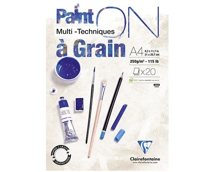 Μπλοκ Clairefontaine Mix Media PaintOn Grain 20φ Α4
