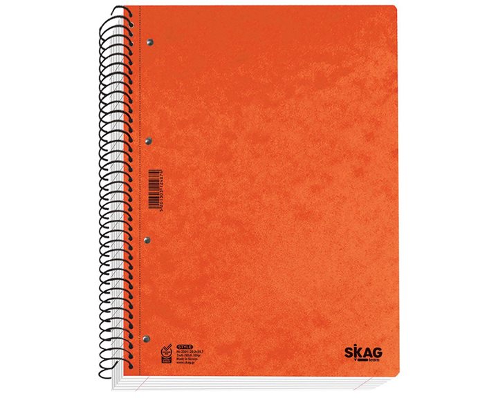 Τετράδιο Σπιράλ Skag Πρεσπάν Style Α4 80γρ 3Θεμ.90φ.
