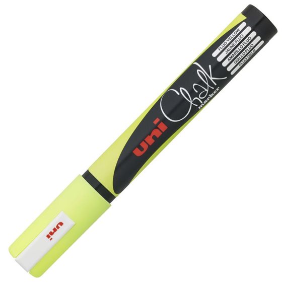Μαρκαδόρος UNI 1.8-2.5mm υγρής κιμωλίας με στρογγυλή μύτη ΚΙΤΡΙΝΟ ΦΩΣ