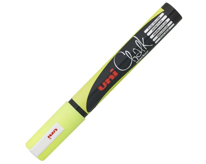 Μαρκαδόρος UNI 1.8-2.5mm υγρής κιμωλίας με στρογγυλή μύτη ΚΙΤΡΙΝΟ ΦΩΣ