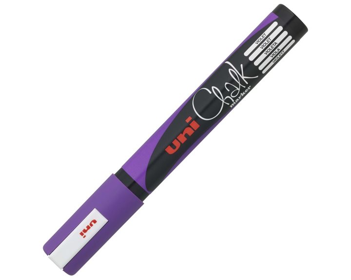 Μαρκαδόρος UNI 1.8-2.5mm υγρής κιμωλίας με στρογγυλή μύτη ΒΙΟΛΕΤΙ