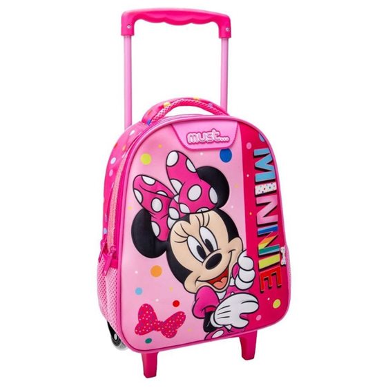 Τσάντα Τρόλλευ Νηπιαγωγείου Must 27χ10χ31 με Δύο Θήκες Disney Minnie Mouse