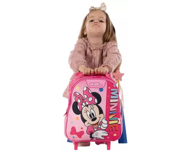 Τσάντα Τρόλλευ Νηπιαγωγείου Must 27χ10χ31 με Δύο Θήκες Disney Minnie Mouse