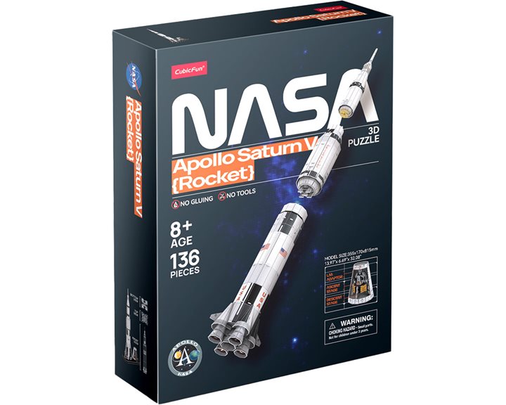 Πάζλ CubicFun 3D Nasa Apollo Saturn V Rocket 8+ 136pieces