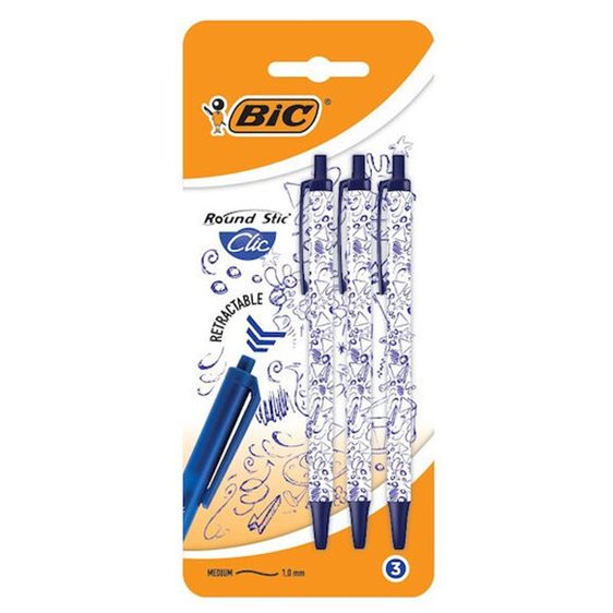Στυλό Bic Click Μπλε Doodle 3τμχ