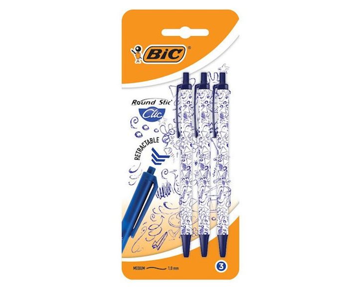 Στυλό Bic Click Μπλε Doodle 3τμχ