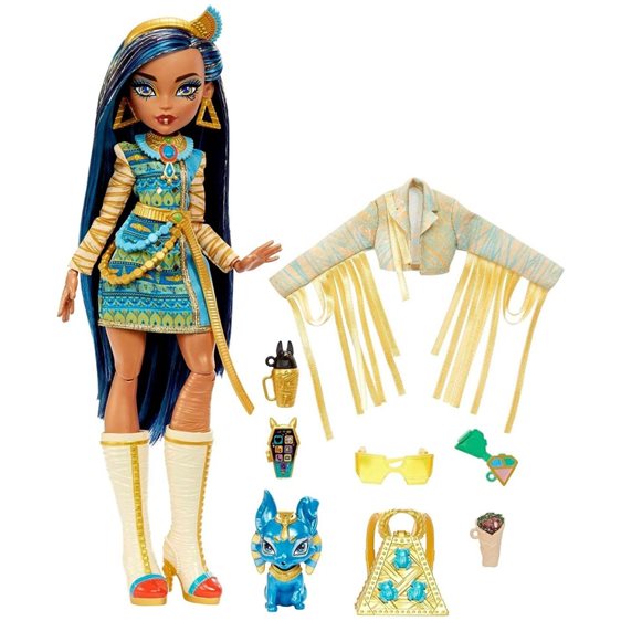 Mattel Monster High Doll, Cleo De Nile With Accessories And Pet Dog