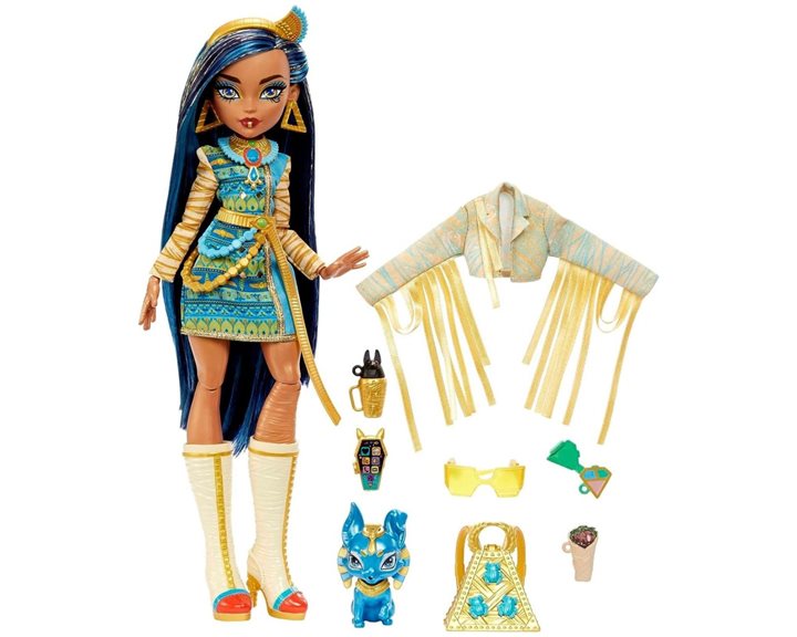 Mattel Monster High Doll, Cleo De Nile With Accessories And Pet Dog