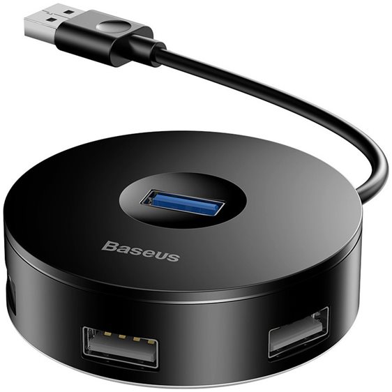 Baseus Hub 4in1 USB to USB 3.0 + 3x USB 2.0 15cm Black (CAHUB-F01) (BASCAHUB-F01)