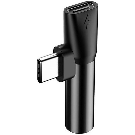 Baseus Audio Adapter USB-C to Mini Jack 3.5mm + USB-C Black (CATL41-01) (BASCATL41-01)