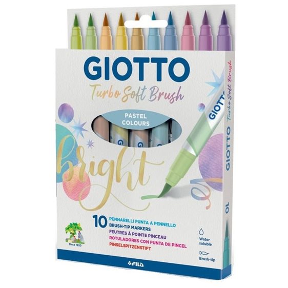 Μαρκαδόρος Πινέλο Giotto Turbo Soft Brush PASTEL 10τμχ.