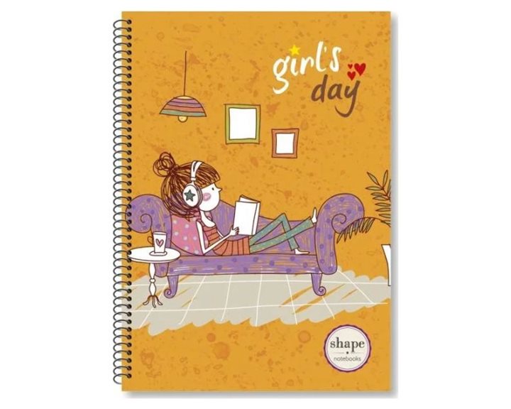 Τετράδιο Σπιράλ 17x25 Shape Girls 3Θεμ.90φ.