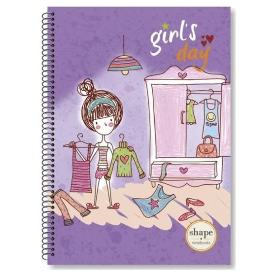 Τετράδιο Σπιράλ 17x25 Shape Girls 3Θεμ.90φ.