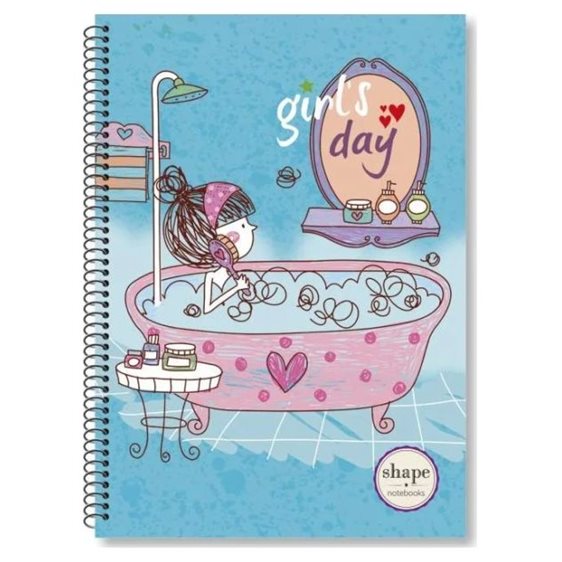 Τετράδιο Σπιράλ 17x25 Shape Girls 3Θεμ.90φ.