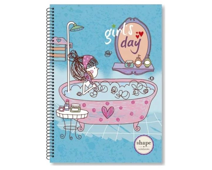 Τετράδιο Σπιράλ 17x25 Shape Girls 3Θεμ.90φ.